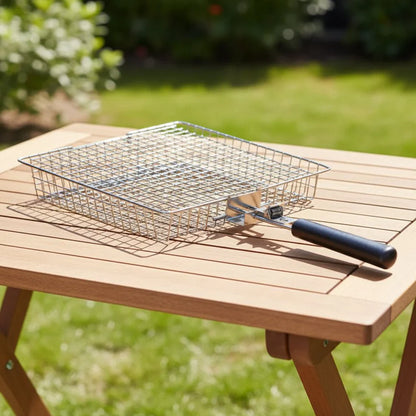 GRILLBASK – Cestino da griglia portatile in acciaio inossidabile per pesce e verdure