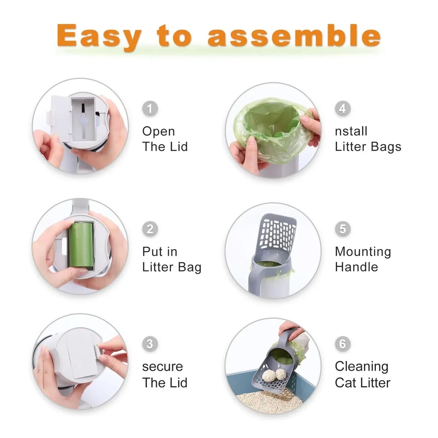 EASYSCOOP - Paletta igienica per lettiera del gatto con funzione anti-odore