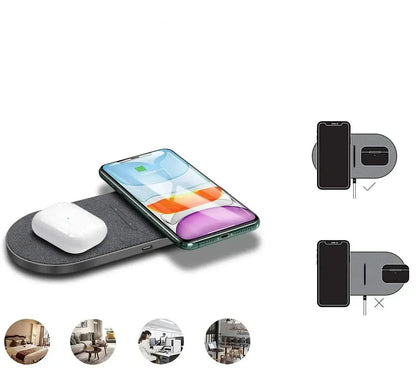 Stazione di ricarica wireless da 40 W - Ricarica ultrarapida per iPhone, AirPods e Samsung