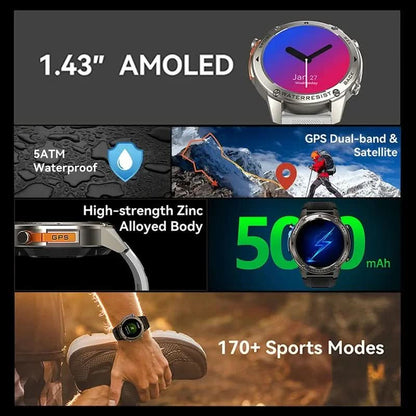 TrekSight X - Smartwatch outdoor con GPS, bussola e monitoraggio della salute