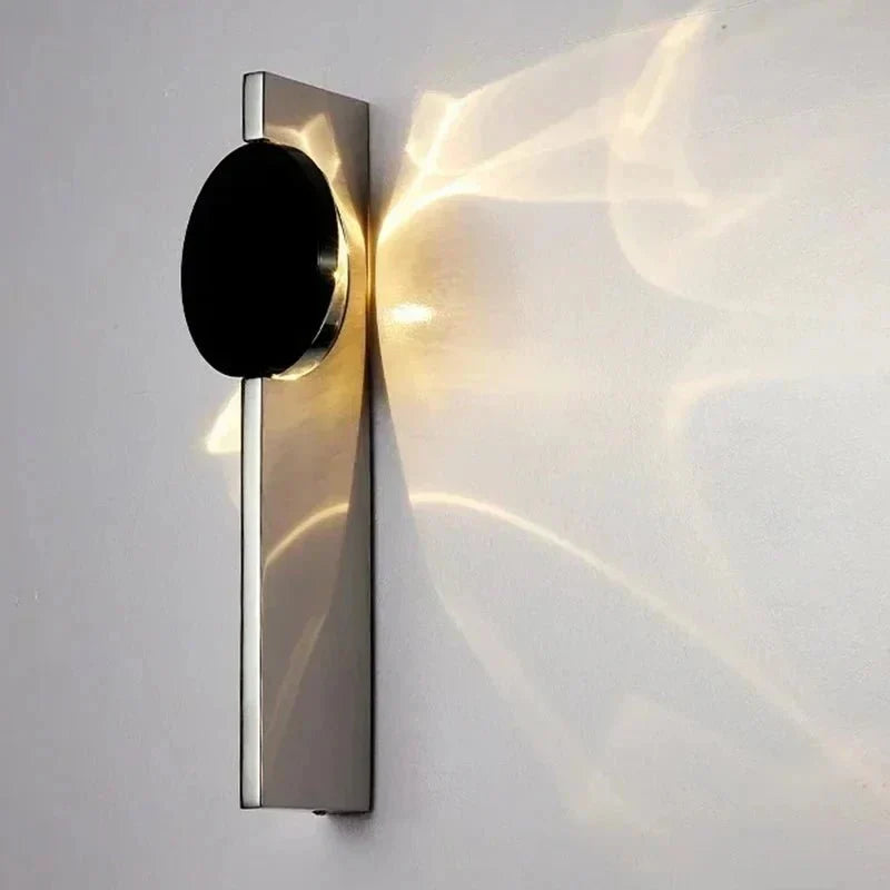 CORRULUX – Lampada da parete LED moderna in acciaio inossidabile, a coste, ruotabile, per la camera da letto