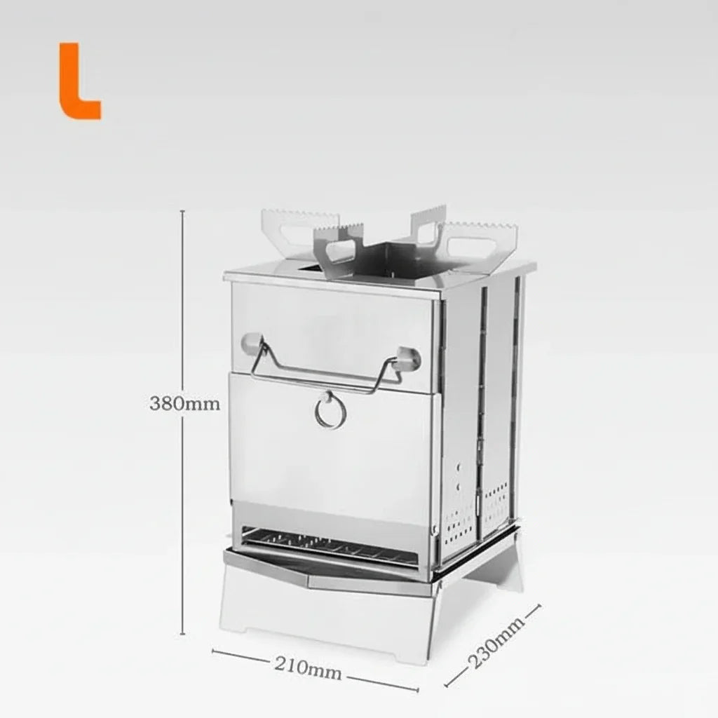 FLEXFIRE – Fornello da campeggio portatile in acciaio inossidabile per cucina all'aperto