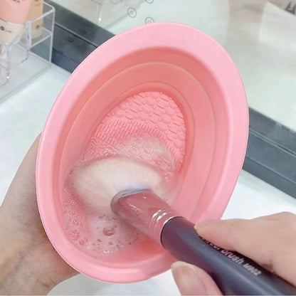 SILICLEAN – Pulitore pieghevole in silicone per pennelli da trucco con ciotola di pulizia