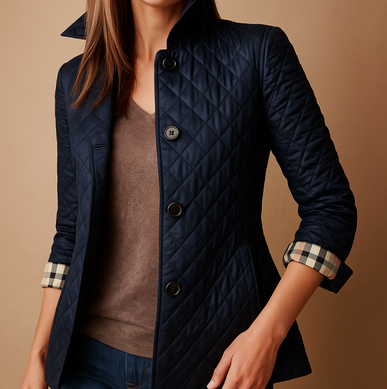 Elegante giacca autunnale in seta e cotone per donna - Evelyn