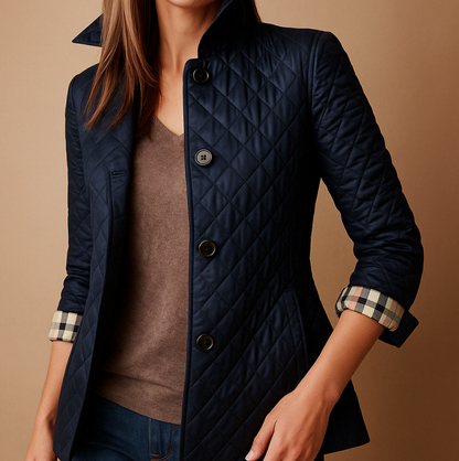 Elegante giacca autunnale in seta e cotone per donna - Evelyn