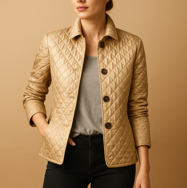 Elegante giacca autunnale in seta e cotone per donna - Evelyn