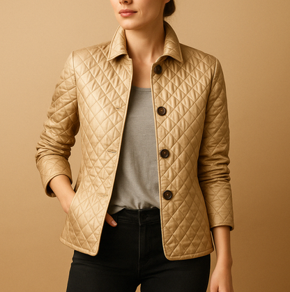 Elegante giacca autunnale in seta e cotone per donna - Evelyn