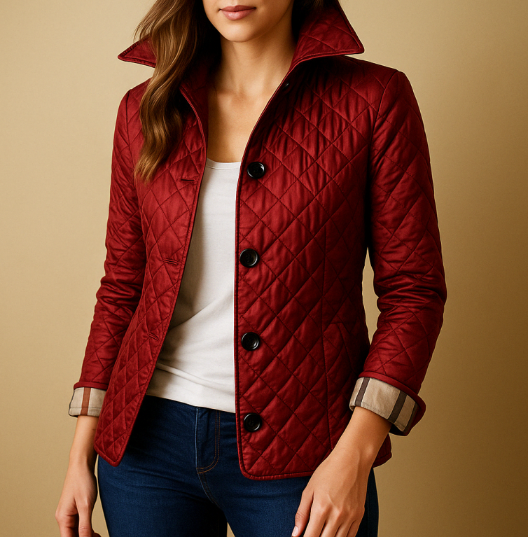 Elegante giacca autunnale in seta e cotone per donna - Evelyn