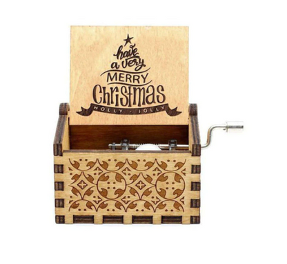 Scatola musicale natalizia in legno – Ballerina realizzata a mano