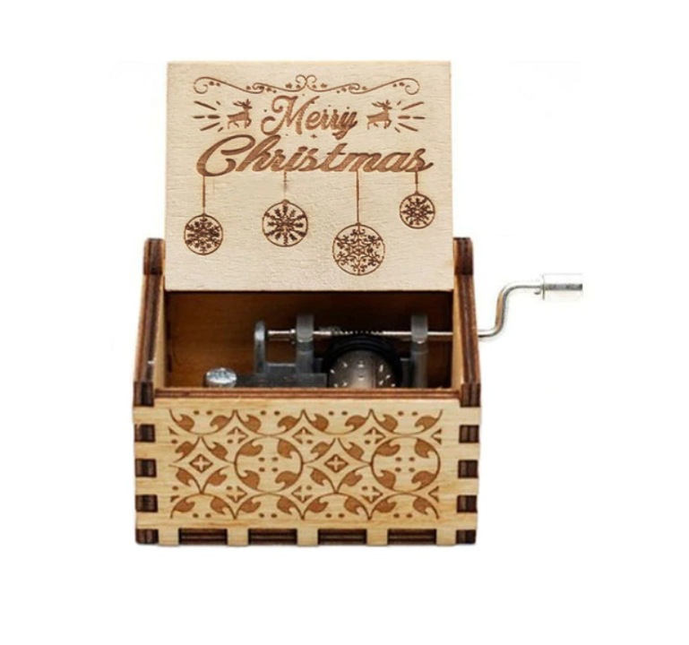 Scatola musicale natalizia in legno – Ballerina realizzata a mano