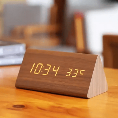 WoodSense Orologio LED in legno - Controllato a voce e di stile per ogni ambiente