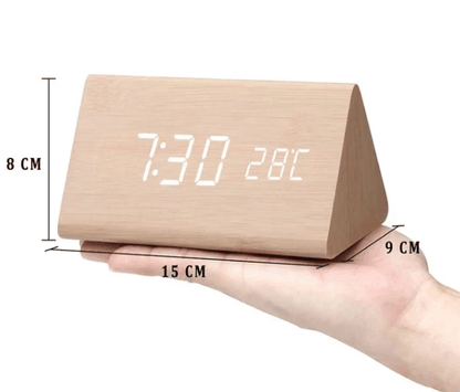 WoodSense Orologio LED in legno - Controllato a voce e di stile per ogni ambiente