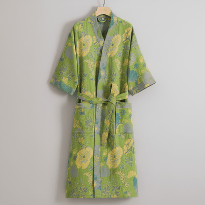 KIMOGINKO – Accappatoio kimono reversibile realizzato in cotone biologico per un comfort traspirante