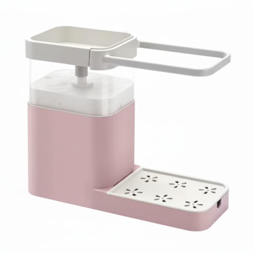 SCRUBFLOW – Spazzola per piatti con dosatore automatico di sapone e supporto