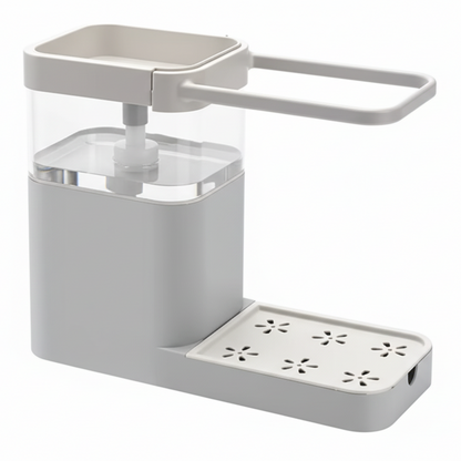 SCRUBFLOW – Spazzola per piatti con dosatore automatico di sapone e supporto