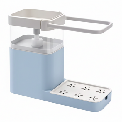 SCRUBFLOW – Spazzola per piatti con dosatore automatico di sapone e supporto