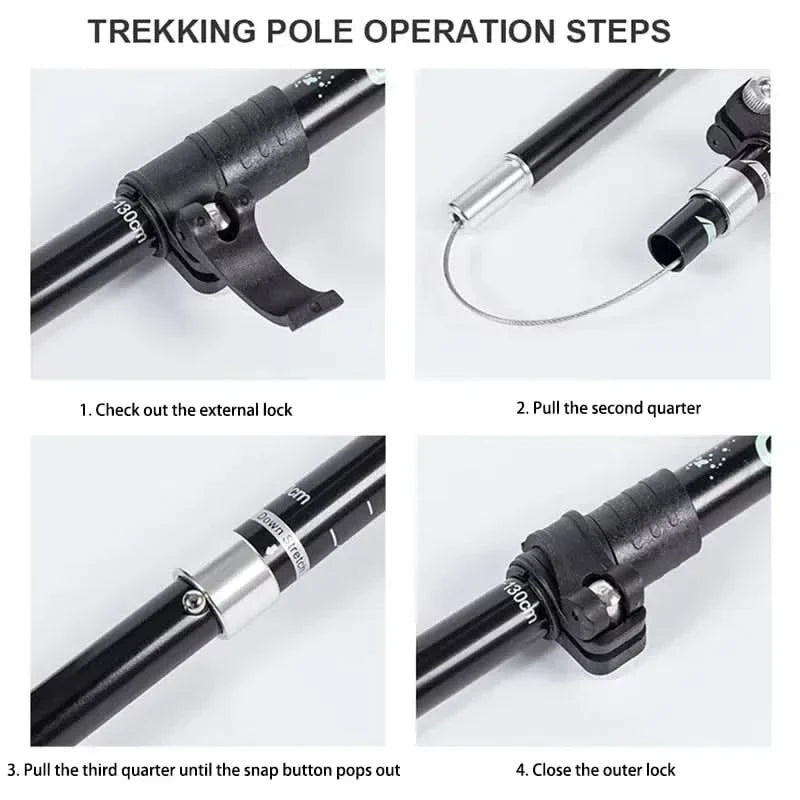FoldTrek Poles - Bastoncini da trekking pieghevoli per escursionismo e avventure all'aperto