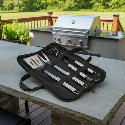 GrillMaster Pro – Set di utensili per barbecue in acciaio inossidabile per uso all'aperto