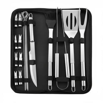 GrillMaster Pro – Set di utensili per barbecue in acciaio inossidabile per uso all'aperto