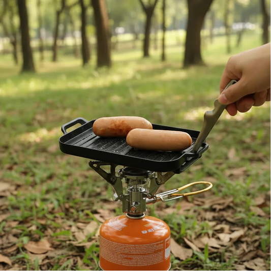 CAMPMASTER – Set di piccole piastre da griglia per cottura all'aperto portatile