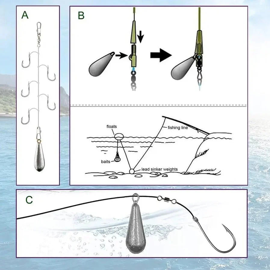 DROPSHOT – Set di piombi Drop Shot per pesca in acqua dolce e salata
