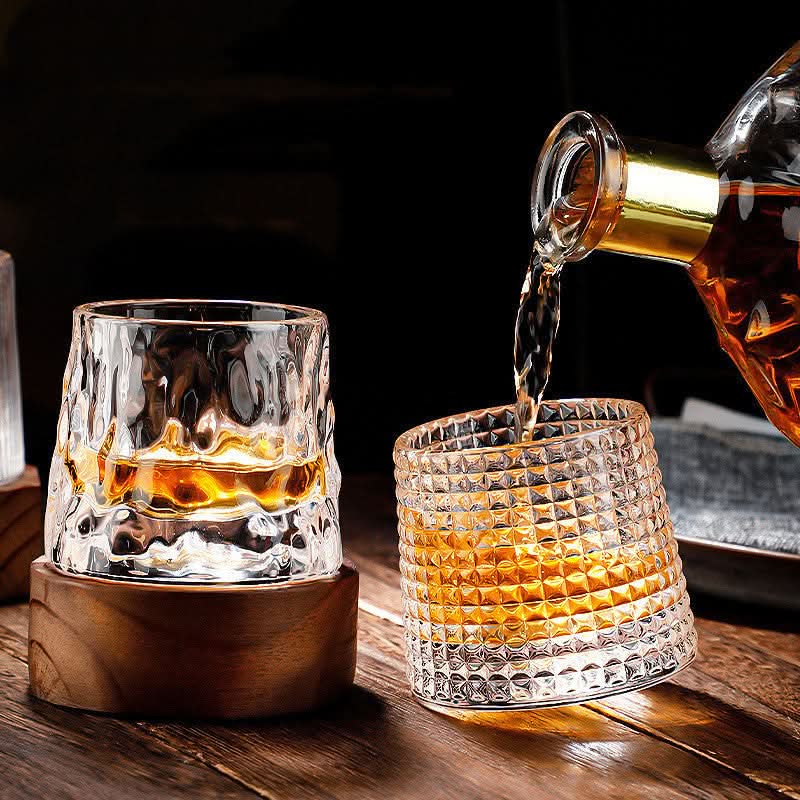 Set di bicchieri da whisky giapponesi Edo rotanti