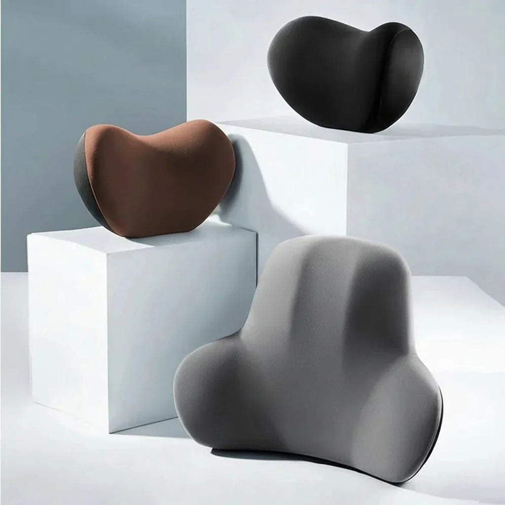 AUTOERGON – Supporto cervicale e lombare per auto in memory foam per un comfort di seduta ergonomico