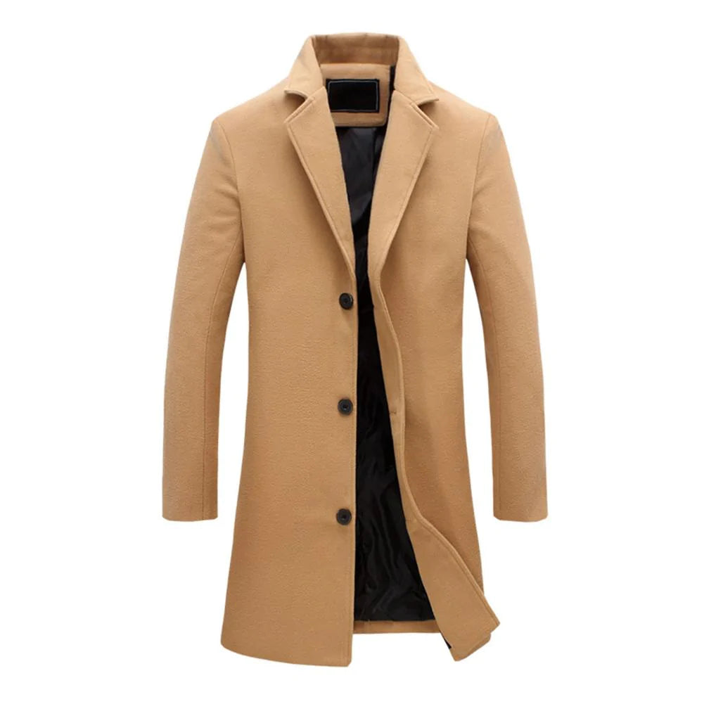 Cappotto da uomo in lana su misura – Cappotto lungo classico invernale per look eleganti o casual