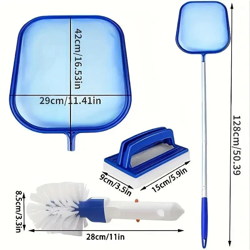 POOLPRO – Set completo per la pulizia della piscina con asta in alluminio
