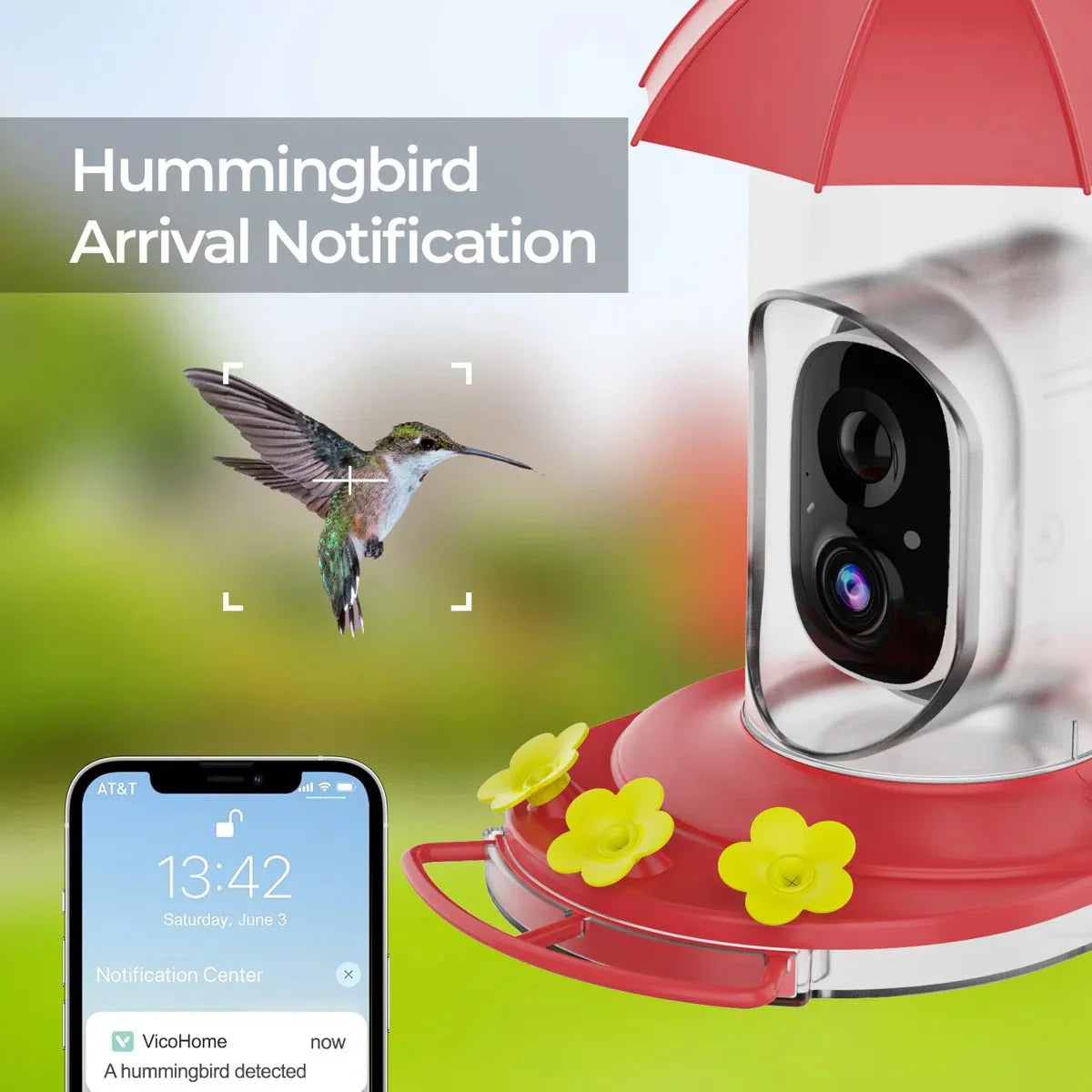 BIRDVUE – Mangiatoio intelligente per uccelli da esterno con videocamera grandangolare 1080p