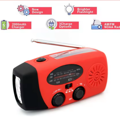 SolarWave | Radio di emergenza a manovella alimentata ad energia solare per uso esterno