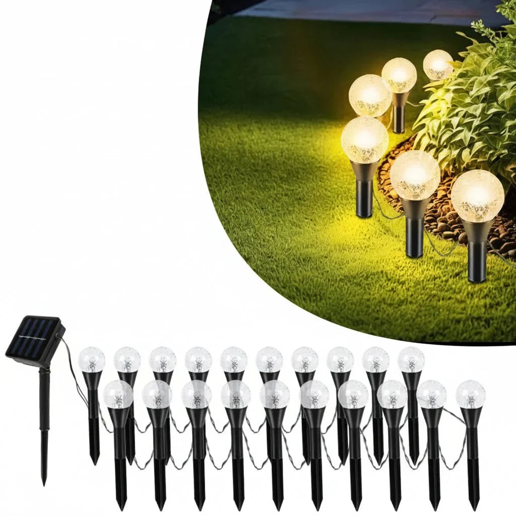 SOLARGLOW STRINGA LUMINOSA – Illuminazione solare a risparmio energetico per giardini atmosferici
