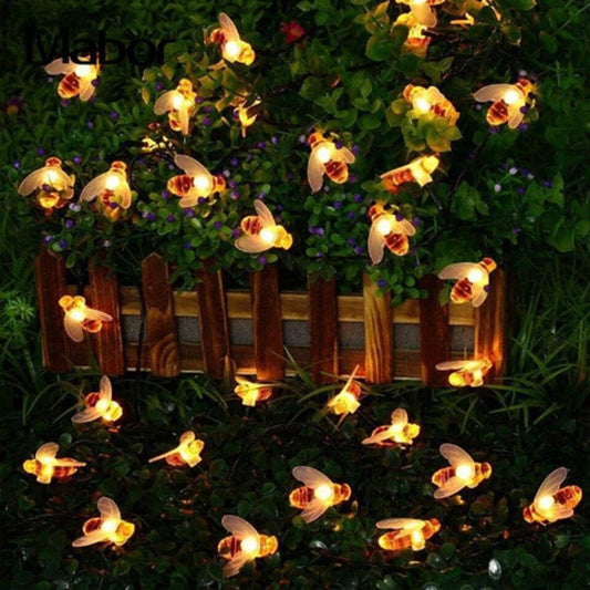 SOLARBEE – Luci solari da esterno a stringa con design a tema ape per giardino e balcone