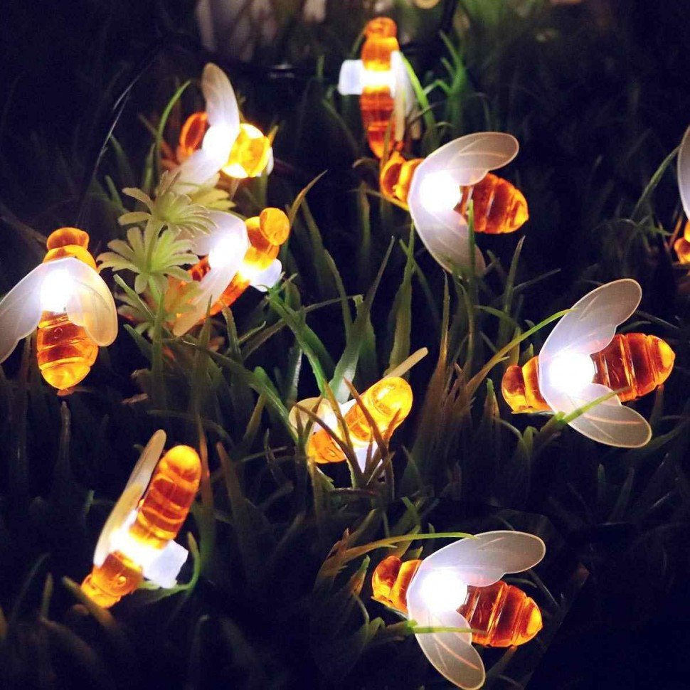 SOLARBEE – Luci solari da esterno a stringa con design a tema ape per giardino e balcone