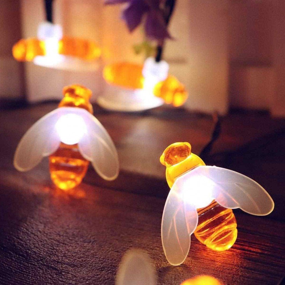 SOLARBEE – Luci solari da esterno a stringa con design a tema ape per giardino e balcone
