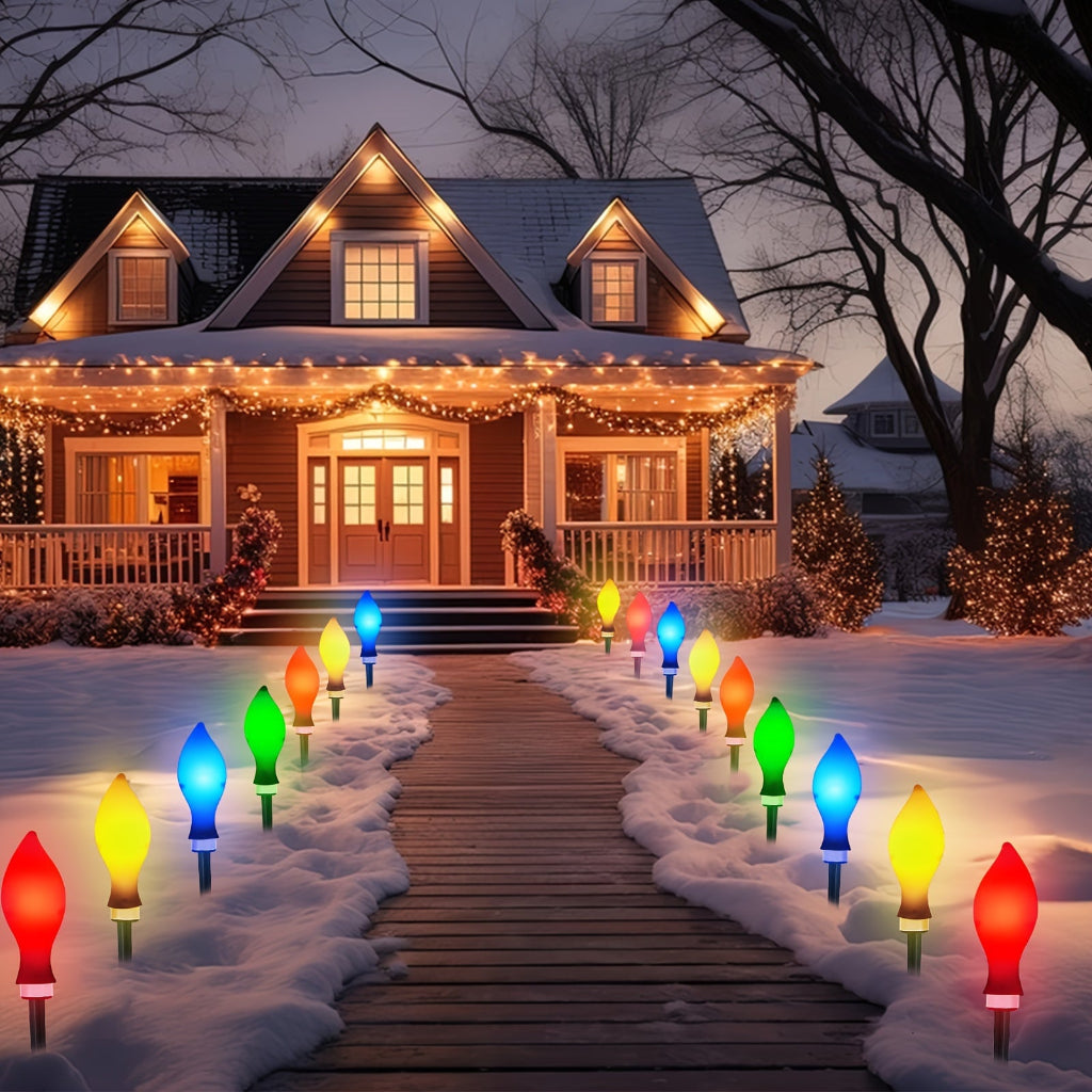 Set di Luci Solari Natalizie per Decorazione da Giardino in Plastica