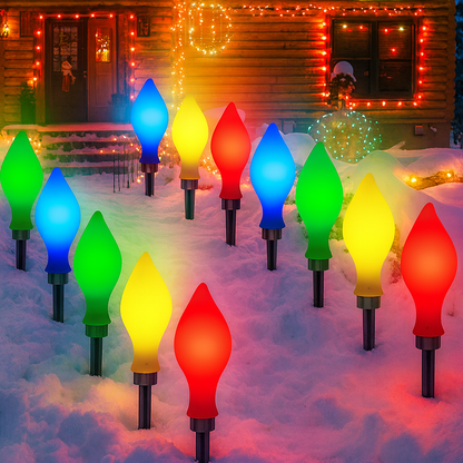 Set di Luci Solari Natalizie per Decorazione da Giardino in Plastica