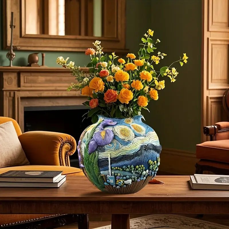 LUMIVASE - Vaso di fiori in resina fatto a mano per composizioni floreali creative