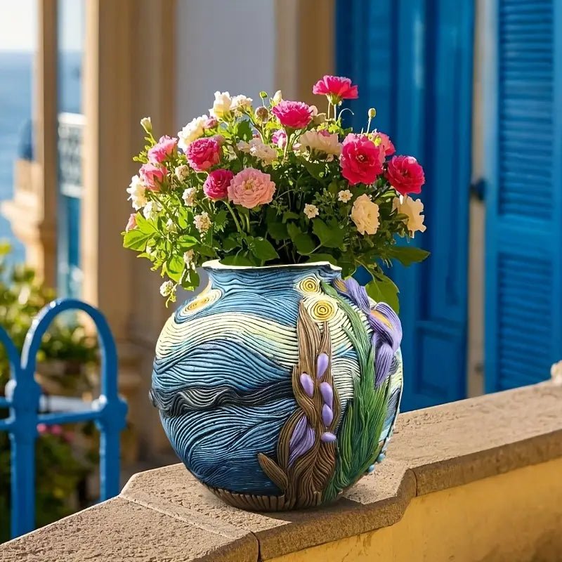 LUMIVASE - Vaso di fiori in resina fatto a mano per composizioni floreali creative