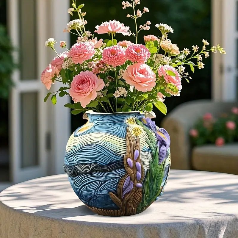 LUMIVASE - Vaso di fiori in resina fatto a mano per composizioni floreali creative