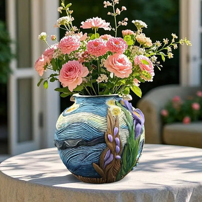 LUMIVASE - Vaso di fiori in resina fatto a mano per composizioni floreali creative