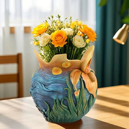LUMIVASE - Vaso di fiori in resina fatto a mano per composizioni floreali creative