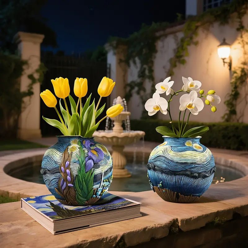 LUMIVASE - Vaso di fiori in resina fatto a mano per composizioni floreali creative