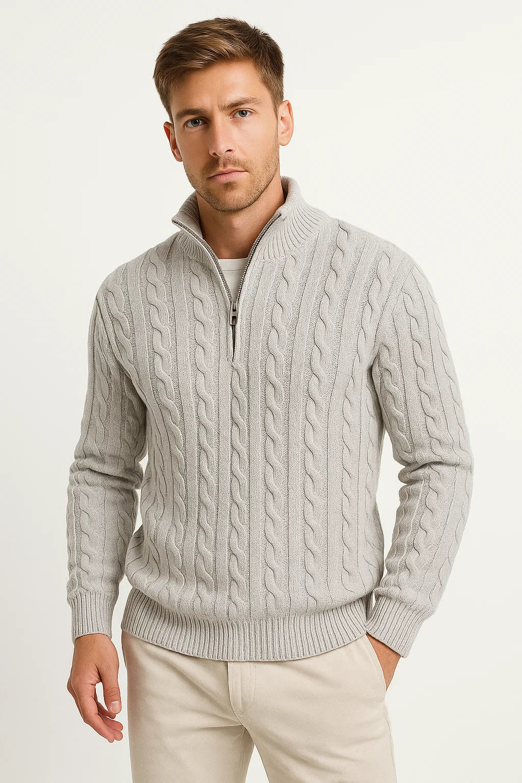 Steef | Elegante Maglia con Mezza Zip