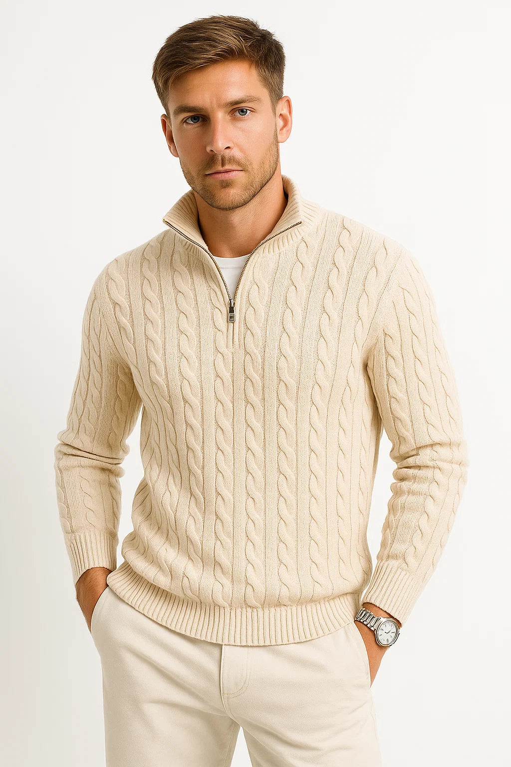 Steef | Elegante Maglia con Mezza Zip