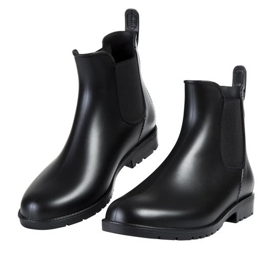 Stivali da pioggia donna impermeabili – Chelsea boots in pelle nera alla caviglia, eleganti e comodi | RainBelle™