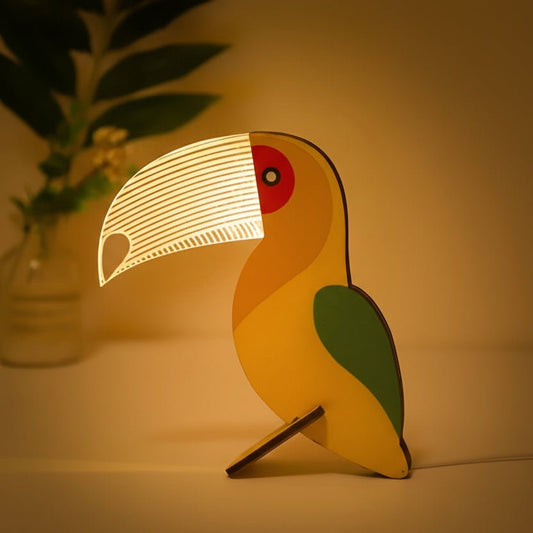 FORESTBUD – Lampada LED a forma di animale robusta, realizzata in legno, per un’illuminazione accogliente dei bambini