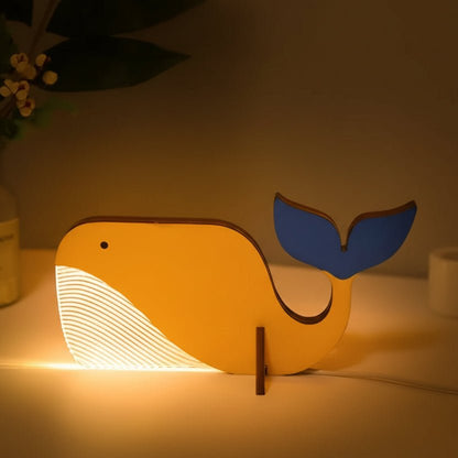 FORESTBUD – Lampada LED a forma di animale robusta, realizzata in legno, per un’illuminazione accogliente dei bambini