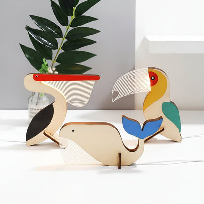 FORESTBUD – Lampada LED a forma di animale robusta, realizzata in legno, per un’illuminazione accogliente dei bambini