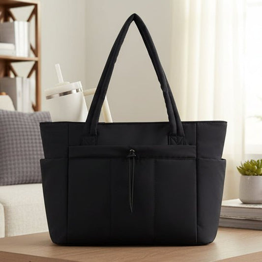 MODPUFF – Borsa multiuso imbottita e trapuntata da donna, con portabicchiere, comparto per laptop e copertura per valigia